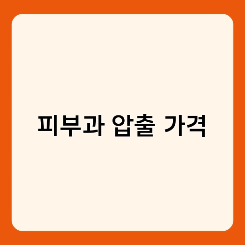피부과 압출 가격 2