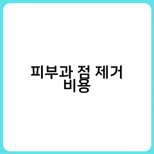 피부과 점 제거 비용