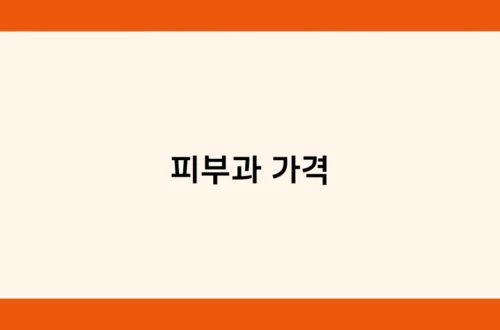 피부과 가격 썸네일