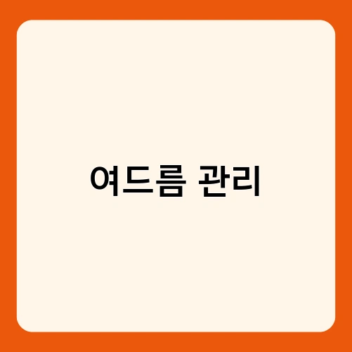 여드름 관리